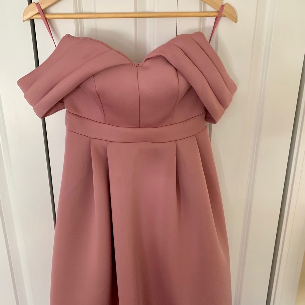 ASOS Petite Bardot Dip Back Midi Dress